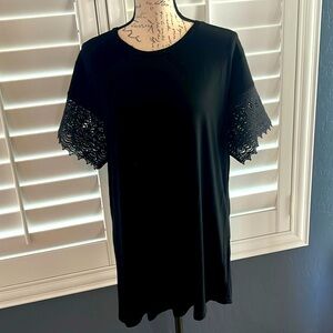 Crazy train T-shirt with lace sleeve